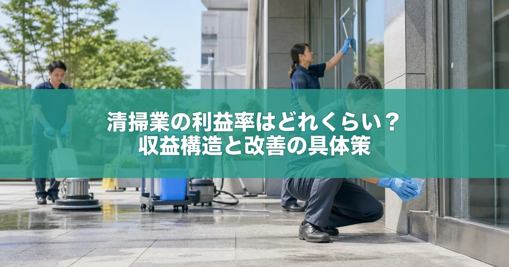 清掃業の利益率はどれくらい？収益構造と改善の具体策
