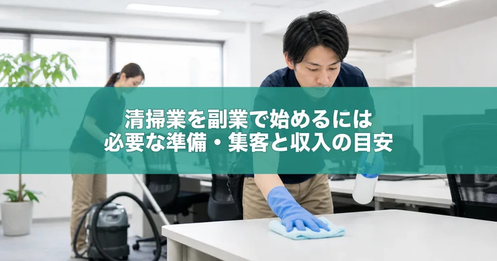 清掃業を副業で始めるには｜必要な準備・集客と収入の目安