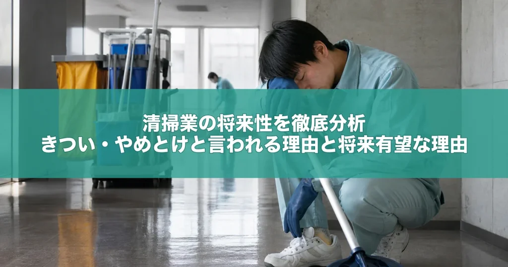清掃業の将来性を徹底分析｜きつい・やめとけと言われる理由と将来有望な理由