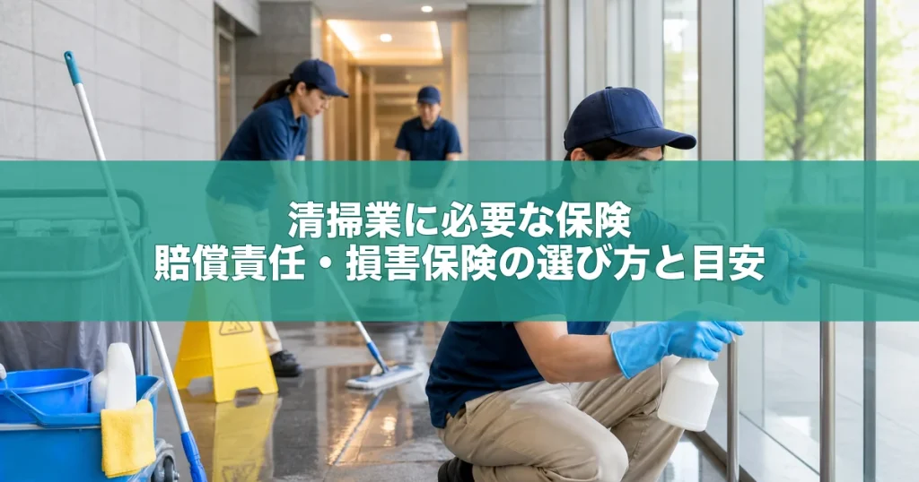 清掃業に必要な保険｜賠償責任・損害保険の選び方と目安