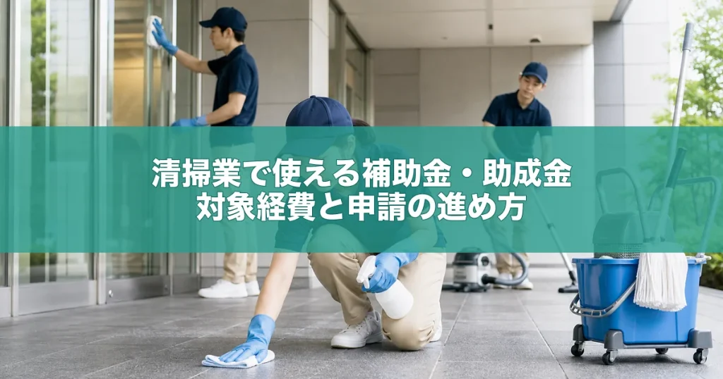 清掃業で使える補助金・助成金｜対象経費と申請の進め方