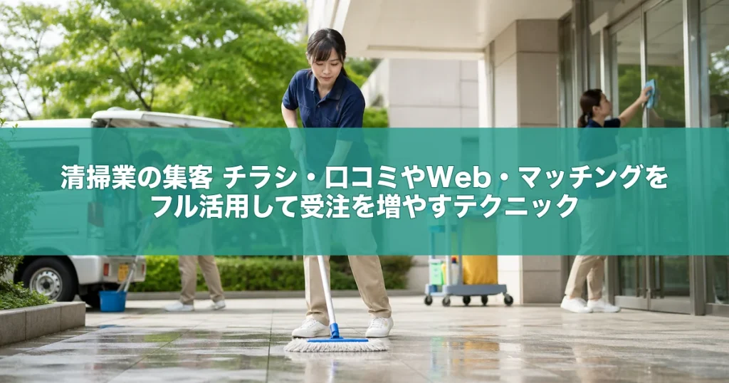 清掃業の集客｜チラシ・口コミやWeb・マッチングをフル活用して受注を増やすテクニック