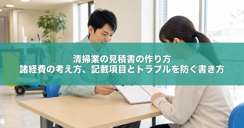 清掃業の見積書の作り方｜諸経費の考え方、記載項目とトラブルを防ぐ書き方