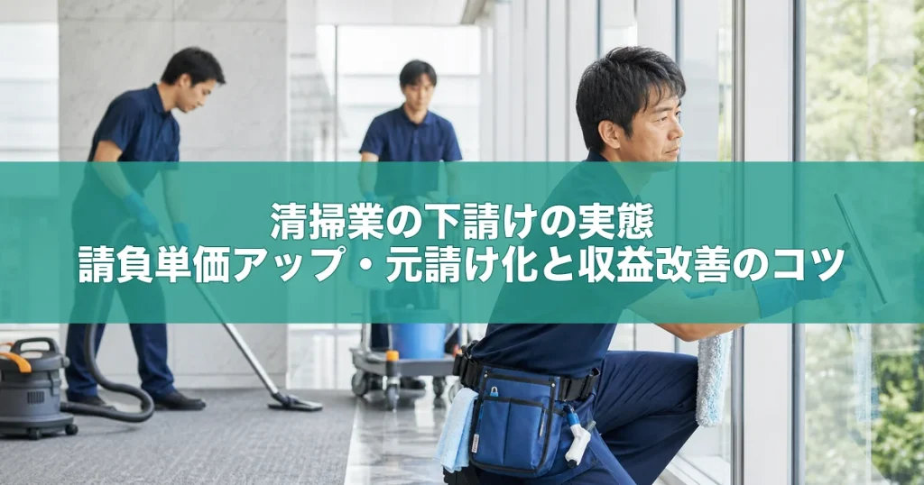 清掃業の下請けの実態｜請負単価アップ・元請け化と収益改善のコツ