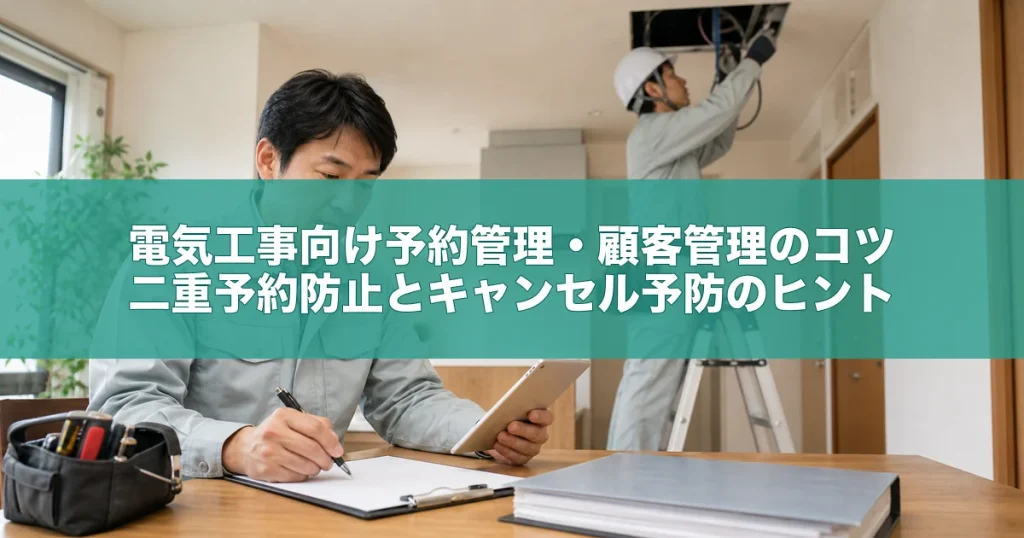 電気工事向け予約管理・顧客管理のコツ｜二重予約防止とキャンセル予防のヒント