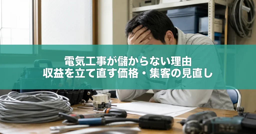 電気工事が儲からない理由｜収益を立て直す価格・集客の見直し