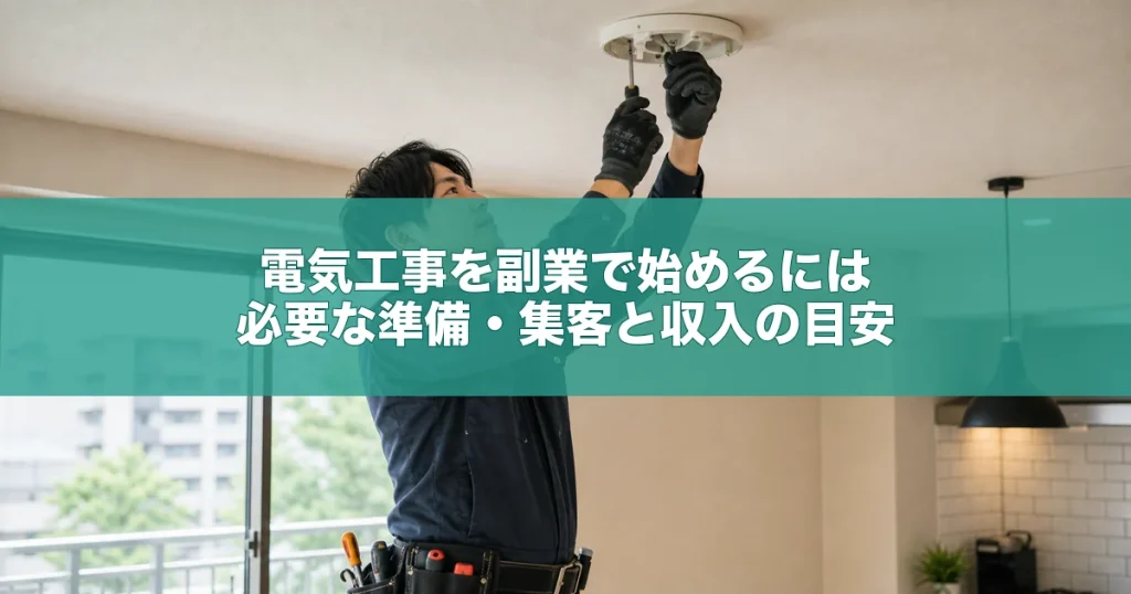 電気工事を副業で始めるには｜必要な準備・集客と収入の目安