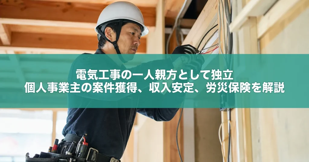電気工事の一人親方として独立｜個人事業主の案件獲得、収入安定、労災保険を解説