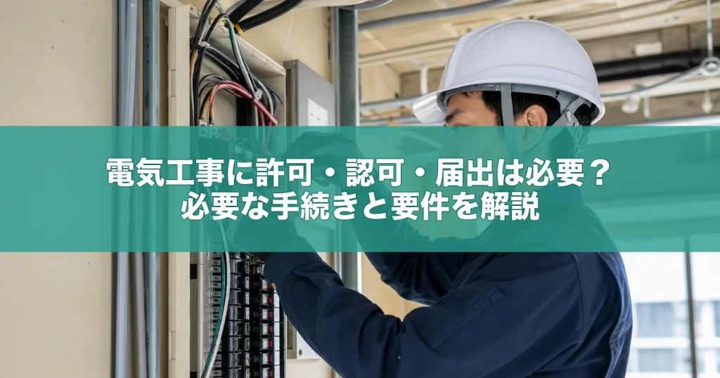 電気工事に許可・認可・届出は必要？必要な手続きと要件を解説