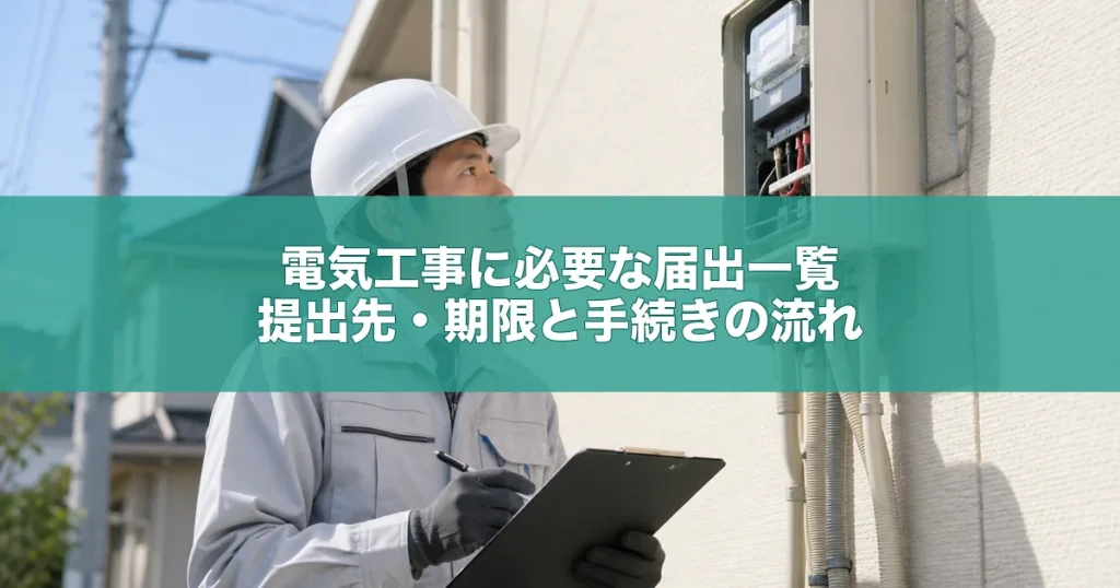 電気工事に必要な届出一覧｜提出先・期限と手続きの流れ