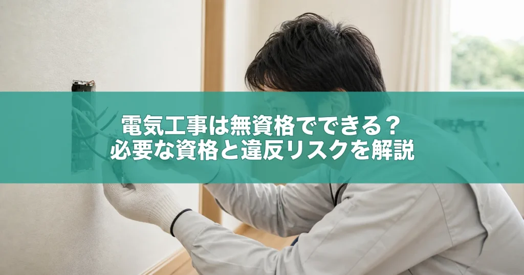 電気工事は無資格でできる？必要な資格と違反リスクを解説