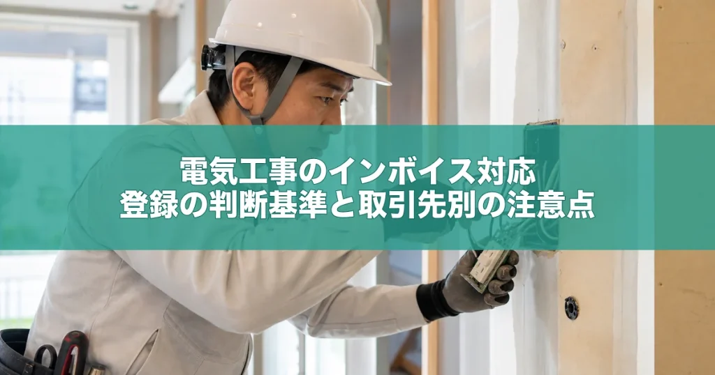 電気工事のインボイス対応｜登録の判断基準と取引先別の注意点