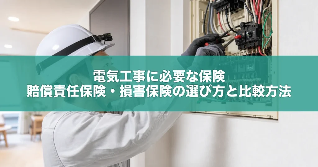電気工事に必要な保険｜賠償責任保険・損害保険の選び方と比較方法