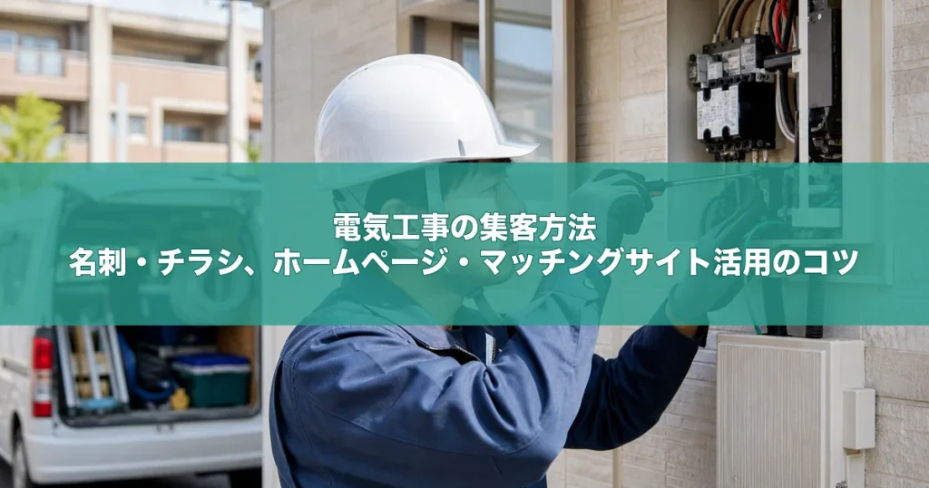 電気工事の集客方法｜名刺・チラシ、ホームページ・マッチングサイト活用のコツ