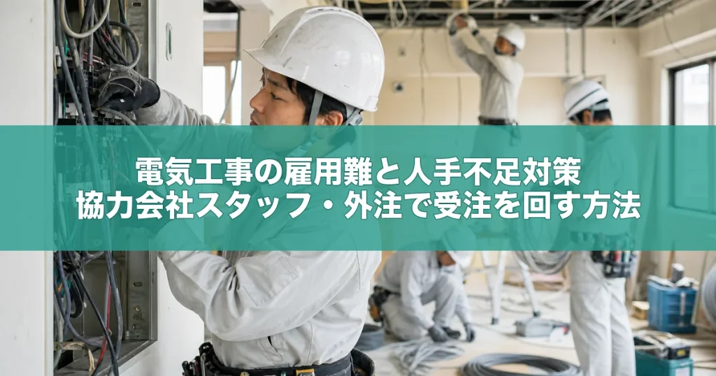 電気工事の雇用難と人手不足対策｜協力会社スタッフ・外注で受注を回す方法