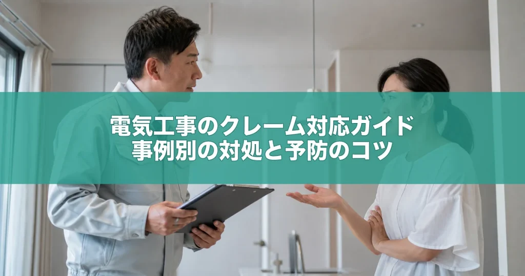 電気工事のクレーム対応ガイド｜事例別の対処と予防のコツ